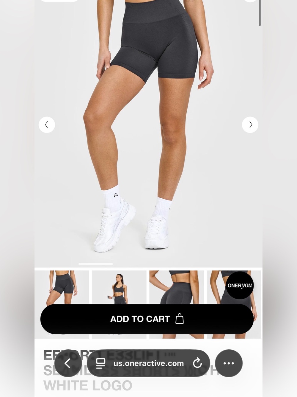 Oner Active Women's Black Athletic Shorts - Picture 3 of 4